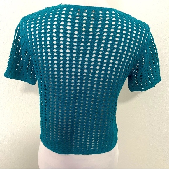 Norton McNaughton Essentials Women’s Petite Small Crochet Button Up Cardigan EUC - Picture 3 of 7